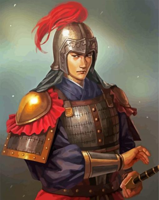 Strong Chinese Warrior paint by numbers