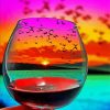 Sunset Glass And Flying Birds paint by numbers