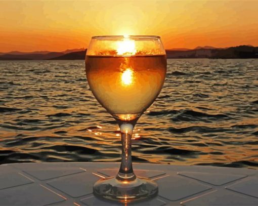 Beautiful Sunset Glass paint by numbers