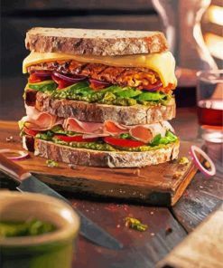 Tasty Toast Sandwich paint by numbers