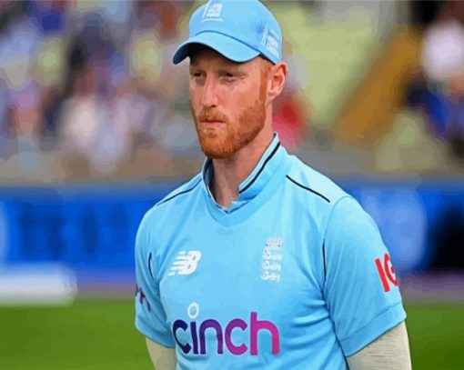 The Cricketer Ben Stokes paint by numbers