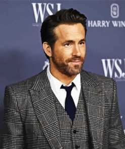 Handsome Ryan Reynolds paint by numbers