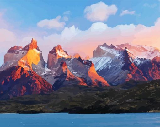 Aesthetic Torres Del Paine National Park paint by numbers
