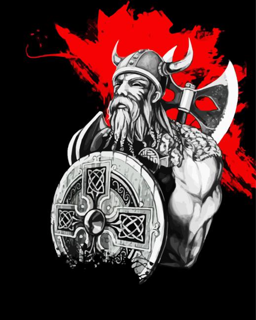 Viking Art Illustration paint by numbers