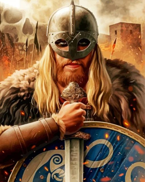 Viking Man With Sword paint by numbers
