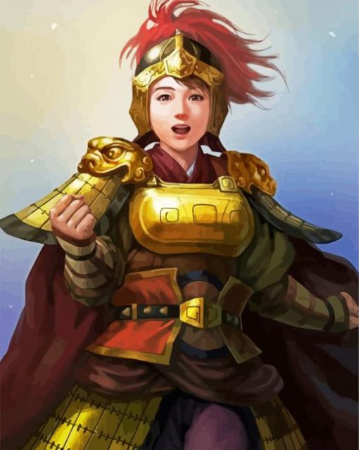 Anime Warrior Lady paint by numbers