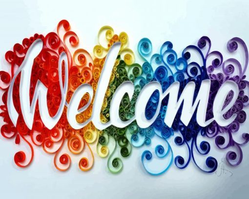 Welcome Colorful Quote paint by numbers