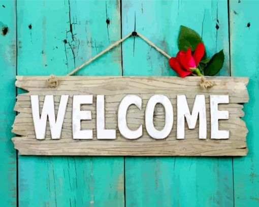 Welcome Quote Decoration paint by numbers