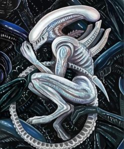 White Xenomorph paint by numbers