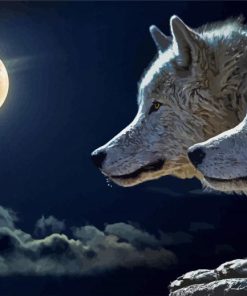 Wolves Full Moon paint by numbers