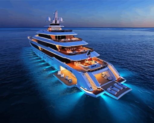 Yacht At Night paint by numbers