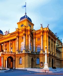 Croatian National Theatre In Zagreb paint by numbers