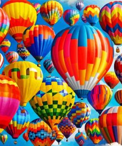 Colorful Hot Air Balloons paint by numbers