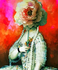 Aesthetic Girl With Peony Art paint by numbers