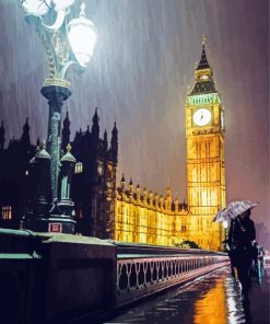 London City In The Rain At Night paint by numbers