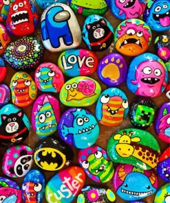 Cartoons Painted Rocks paint by numbers