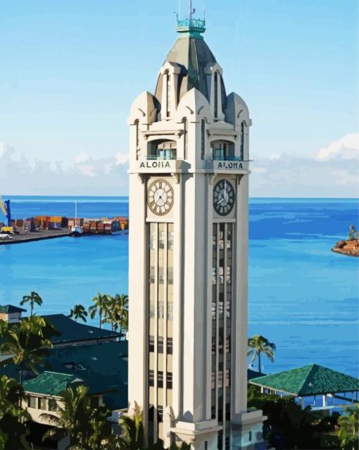 Aesthetic Aloha Tower paint by numbers