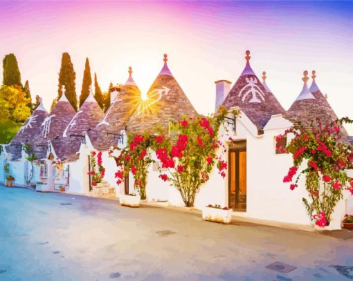 Aesthetic Alberobello Town paint by numbers
