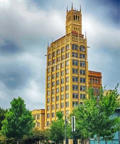 Asheville buildings paint by number