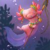 Pink Axolotl Warrior paint by numbers