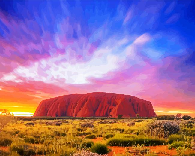 Ayers Rock Uluru At Sunset paint by numbers