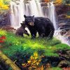 Bears And Waterfall Art paint by numbers