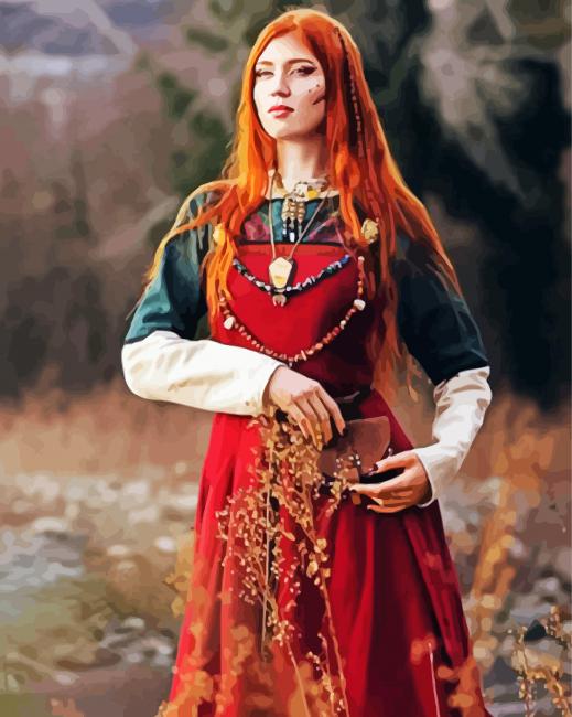 Beautiful Anglo Saxon Woman paint by numbers