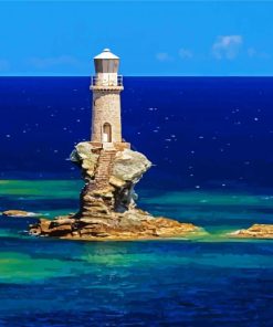 Beautiful Lighthouse In Sea paint by numbers