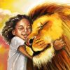 Beautiful Little Girl With Lion paint by number