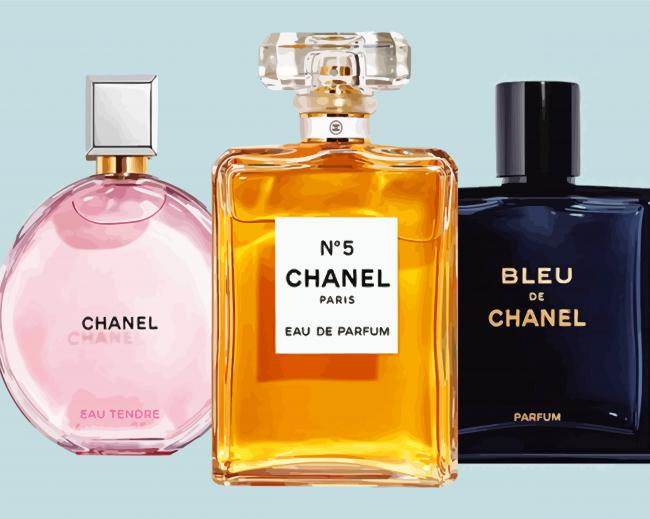 Beautiful Chanel Perfume Bottles - Paint By Numbers - Canvas Paint by ...