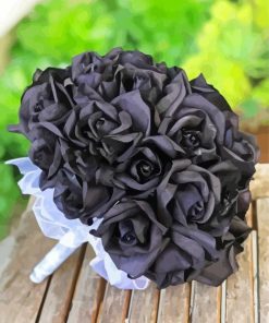 Black Floral Bouquet paint by numbers
