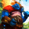 Blue Ogre With Butterfly paint by numbers