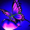 Blue Butterfly Heart paint by numbers