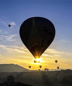 Cappadocia Hot Air Balloons Silhouette paint by numbers