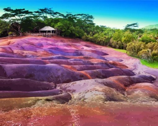 Chamarel Seven Colored Earth Geopark paint by numbers