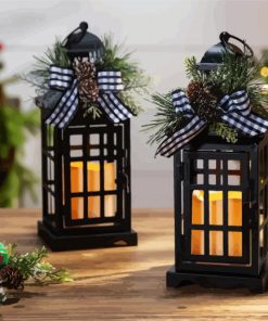 Christmas Light Lanterns paint by numbers