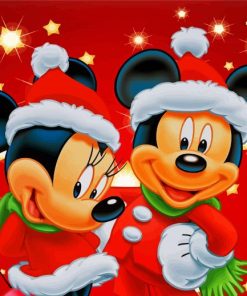 Christmas Minnie And Mickey paint by numbers