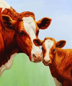 Aesthetics Cow And Calf paint by numbers