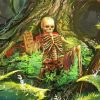 Creepy Jungle Skull Art paint by numbers