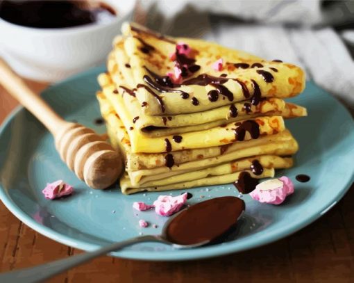 Tasty Crepes And Chocolate piant by numbers