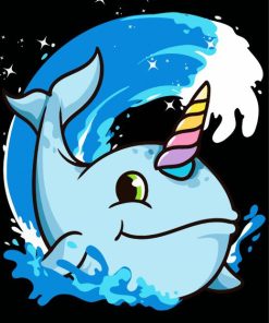 Cute Happy Narwhal Art paint by numbers
