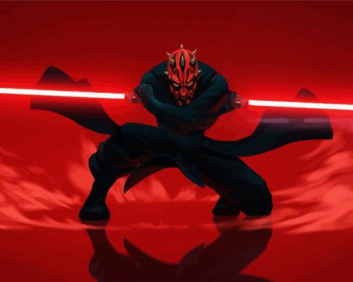 Creepy Darth Maul Character paint by numbers