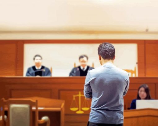 Defendant Man In Court paint by numbers