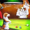 Dogs Playing Pool And Smoking paint by numbers