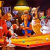 Dogs Playing Pool Art paint by numbers