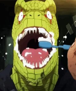 Caiman Brushing His Tooth paint by numbers