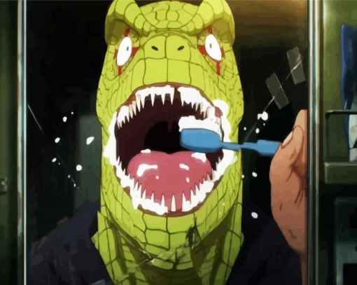 Caiman Brushing His Tooth paint by numbers