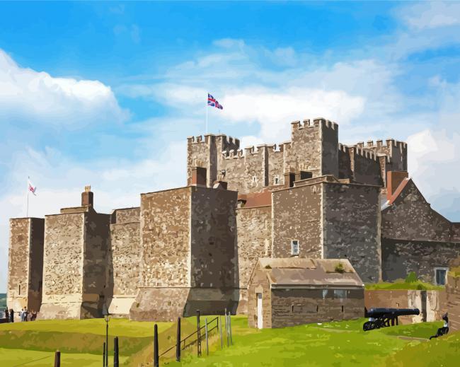 Medieval Dover Castle paint by numbers