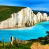 White Seven Sisters Cliffs paint by numbers