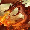 Dragon Breathing Fire Art paint by numbers